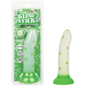 Glow Stick Leaf Suction Cup Glow-in-the-Dark Dildo - Green