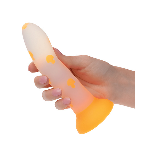 Glow Stick Mushroom Suction Cup Glow-in-the-Dark Dildo - Orange - Image 2