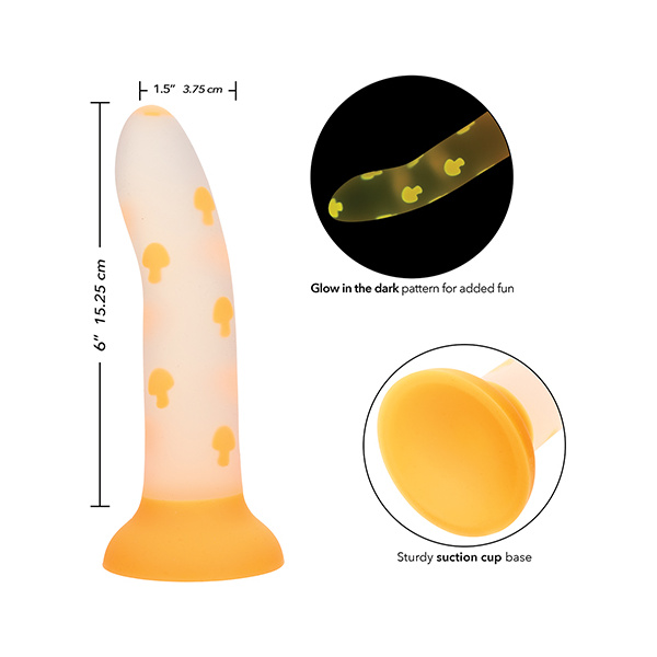 Glow Stick Mushroom Suction Cup Glow-in-the-Dark Dildo - Orange - Image 5