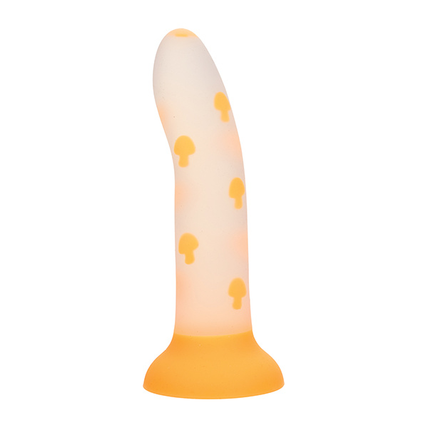 Glow Stick Mushroom Suction Cup Glow-in-the-Dark Dildo - Orange - Image 4