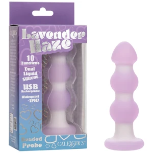 Lavender Haze Beaded Anal Probe - Lavender-White