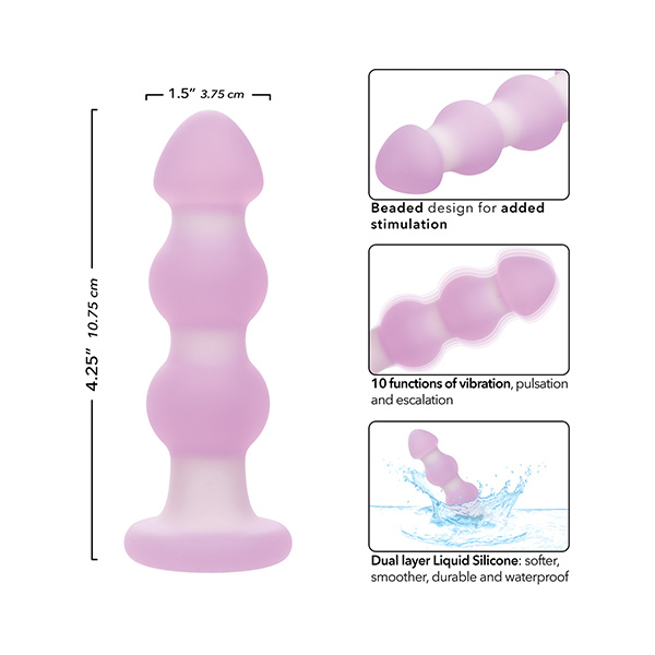 Lavender Haze Beaded Anal Probe - Lavender-White - Image 5