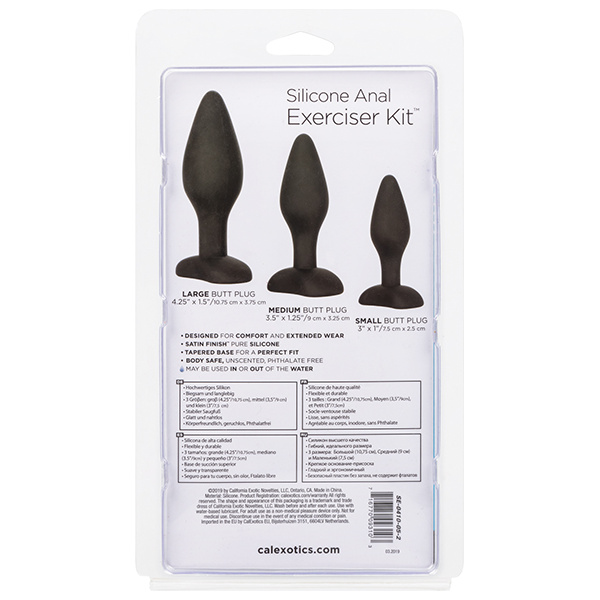 Silicone Anal Exerciser Kit - Black - Image 4