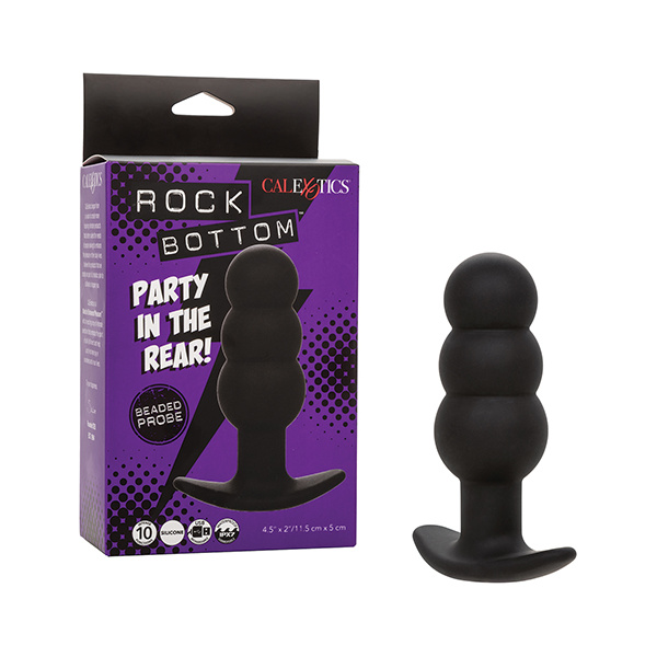 Rock Bottom Beaded Anal Probe - Black