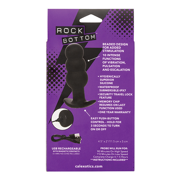 Rock Bottom Beaded Anal Probe - Black - Image 3