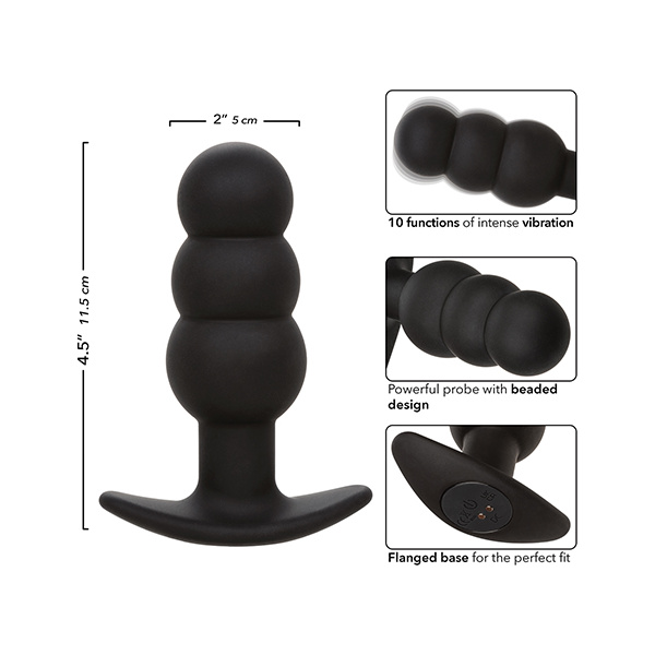 Rock Bottom Beaded Anal Probe - Black - Image 4