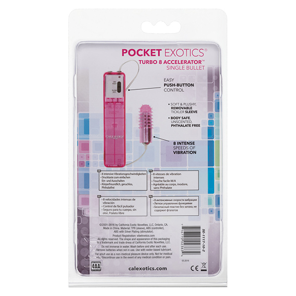 Pocket Exotics Turbo 8 Accelerator Single Bullet - Pink - Image 5
