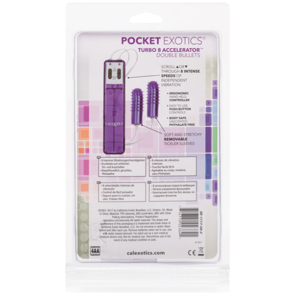 Pocket Exotics Turbo 8 Accelerator Double Bullets - Purple - Image 3