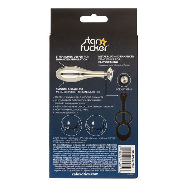 Star Fucker Teardrop Gem Plug w-Silicone Enhancer - Black - Image 4