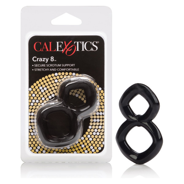 Crazy 8 Enhancer Double Cock Ring - Black