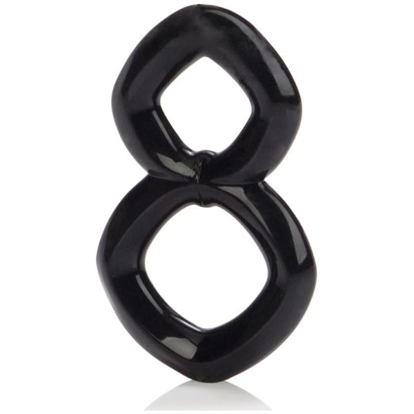 Crazy 8 Enhancer Double Cock Ring - Black - Image 3