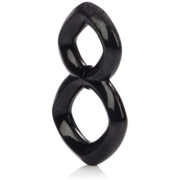 Crazy 8 Enhancer Double Cock Ring - Black - Image 4