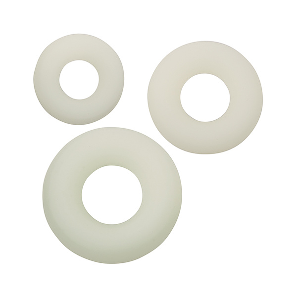 Alpha Liquid Silicone Glow in the Dark Cock Ring - Set of 3 - Image 3