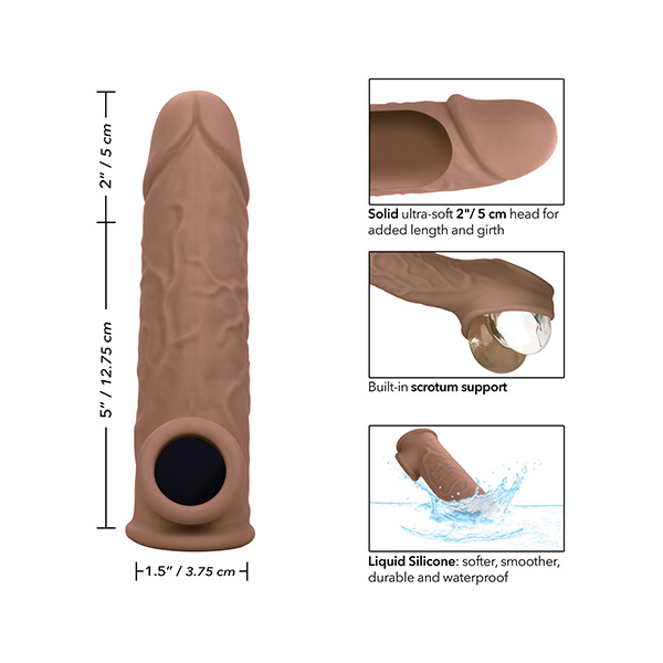 Performance Maxx Life-Like 7" Penis Extension - Brown - Image 5