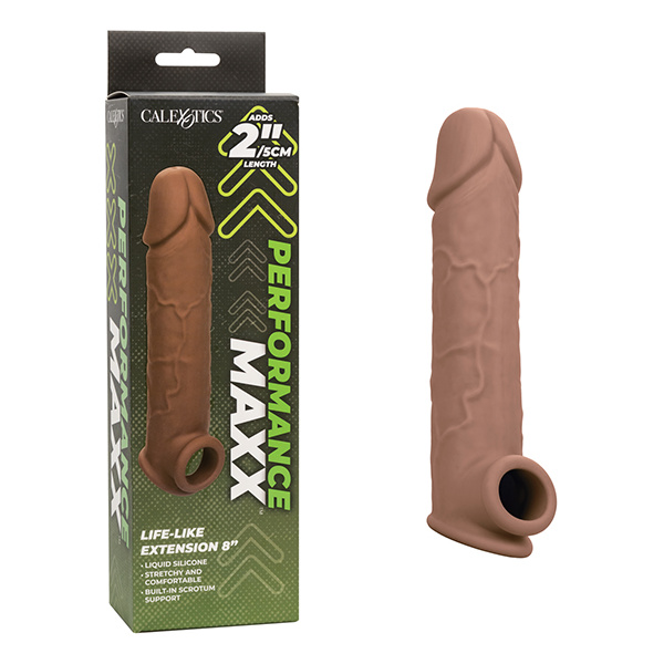 Performance Maxx Life-Like 8" Penis Extension - Brown