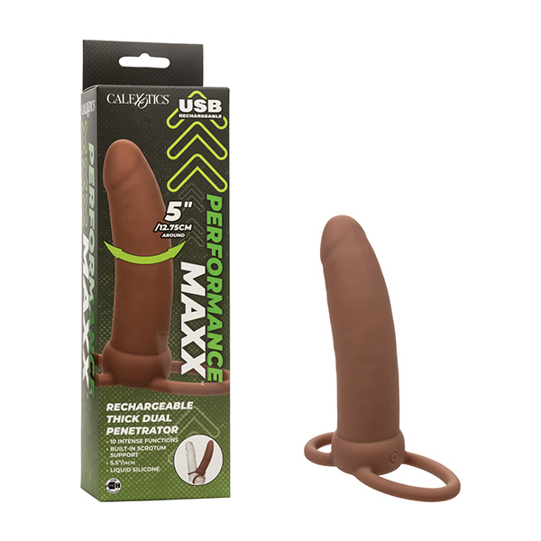 Performance Maxx Rechargeable Thick Dual Penetrator - Brown