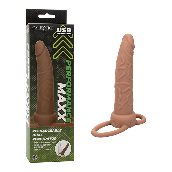 Performance Maxx Rechargeable Dual Penetrator - Brown