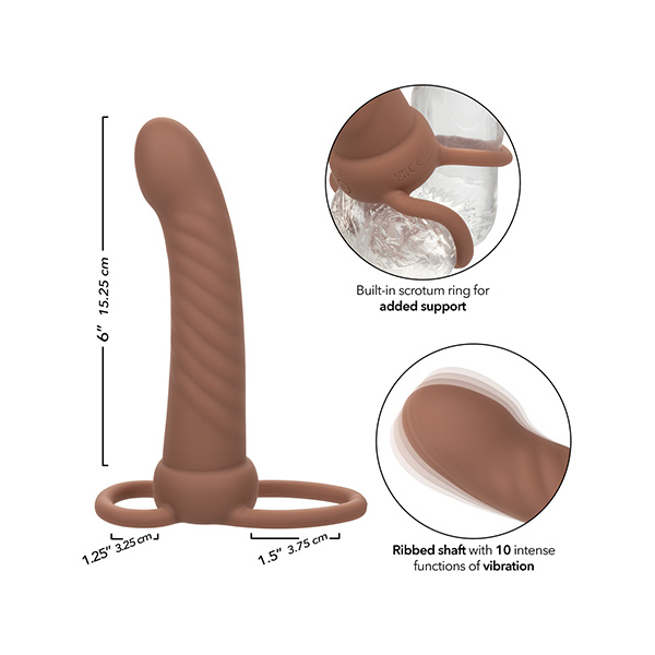 Performance Maxx Rechargeable Ribbed Dual Penetrator - Brown - Image 4