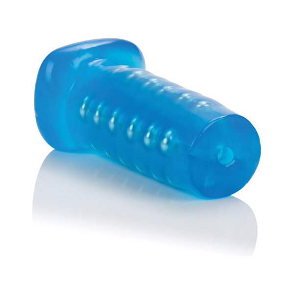 Basic Essentials Beaded Masturbator - Blue - Image 4