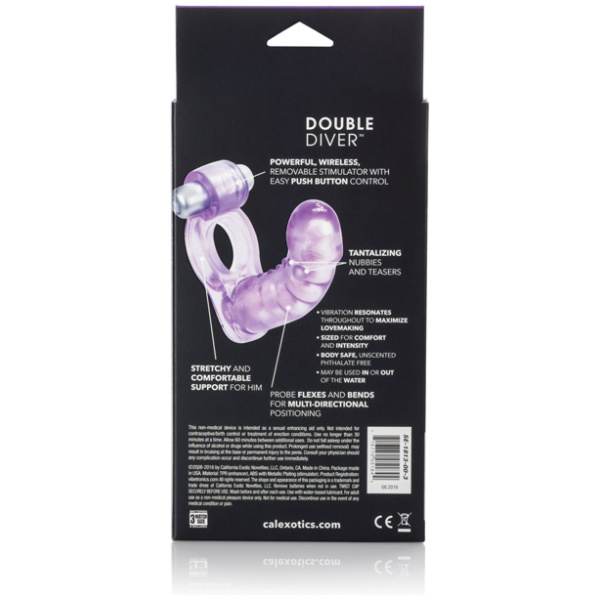 Double Diver Vibrating Enhancer w-Flexible Penetrator - Purple - Image 5