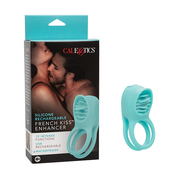 Couple's Enhancers Silicone Rechargeable French Kiss Enhancer - Teal