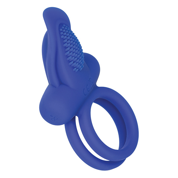 Couples Enhancers Silicone Rechargeable Dual Pleaser Enhancer - Blue - Image 3