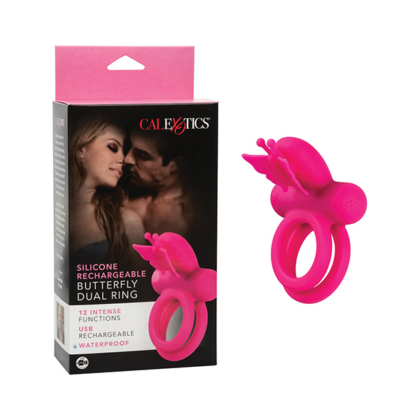 Silicone Rechargeable Butterfly Dual Ring