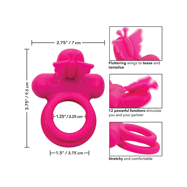 Silicone Rechargeable Butterfly Dual Ring - Image 2