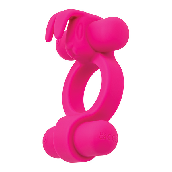 Couple's Enhancer Silicone Rechargeable Rockin' Rabbit Enhancer - Fuchsia - Image 2