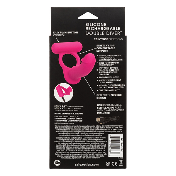 Silicone Rechargeable Double Diver - Pink - Image 4