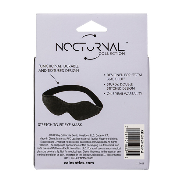 Nocturnal Collection Stretch to Fit Eye Mask - Black - Image 3