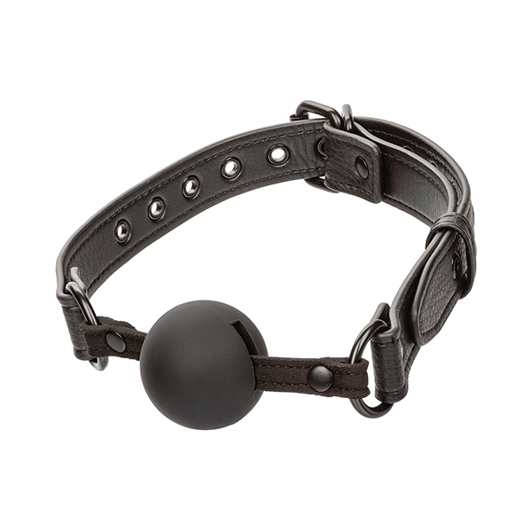 Nocturnal Collection Silicone Ball Gag - Black - Image 5