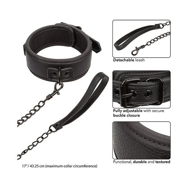 Nocturnal Collection Detachable Collar & Leash - Black - Image 2