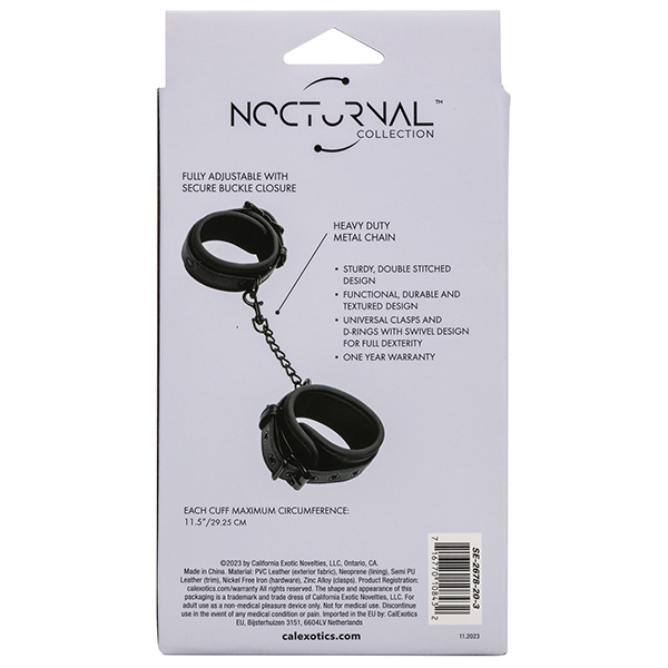 Nocturnal Collection Adjustable Ankle Cuffs - Black - Image 5