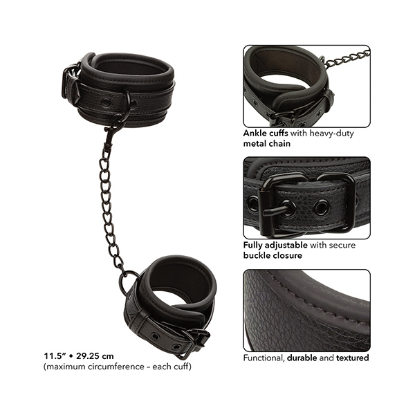 Nocturnal Collection Adjustable Ankle Cuffs - Black - Image 3