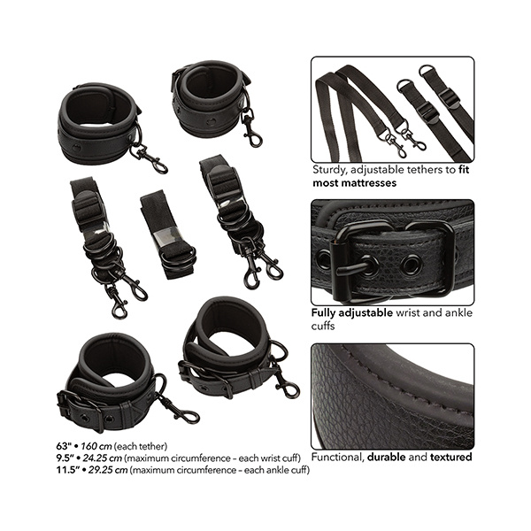 Nocturnal Collection Adjustable Bed Restraints - Black - Image 5