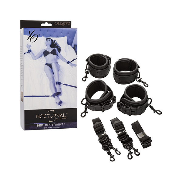 Nocturnal Collection Adjustable Bed Restraints - Black - Image 2
