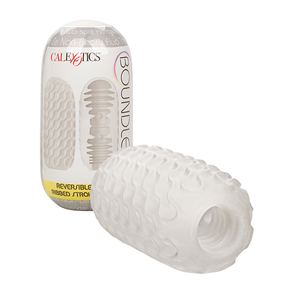 Boundless Reversible Ribbed Stroker - White