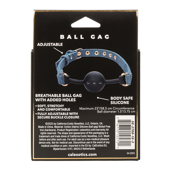 Ride 'Em Premium Denim Collection Ball Gag - Image 5