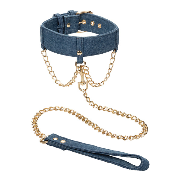 Ride 'Em Premium Denim Collection Collar w-Leash - Image 5