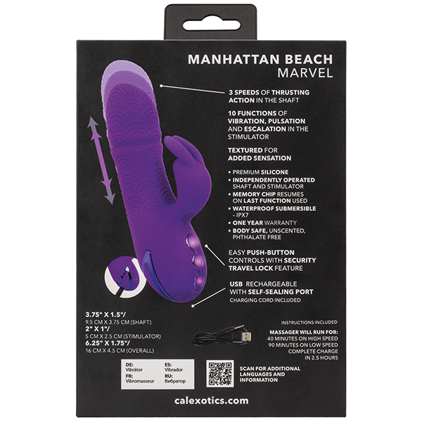 California Dreaming Manhattan Beach Marvel Dual Stimulation Vibe - Purple - Image 4
