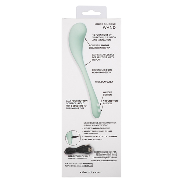 Elle Liquid Silicone Wand - Green - Image 4