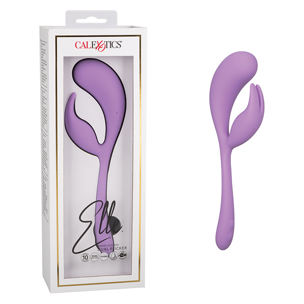 Elle Liquid Silicone Dual Flicker - Purple