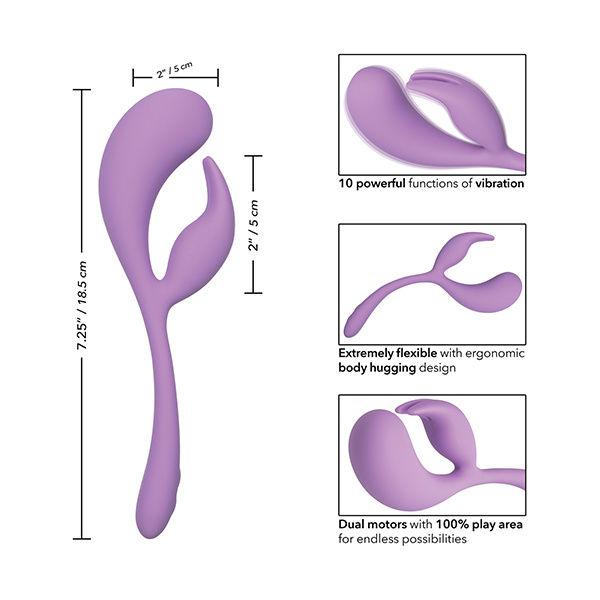 Elle Liquid Silicone Dual Flicker - Purple - Image 4