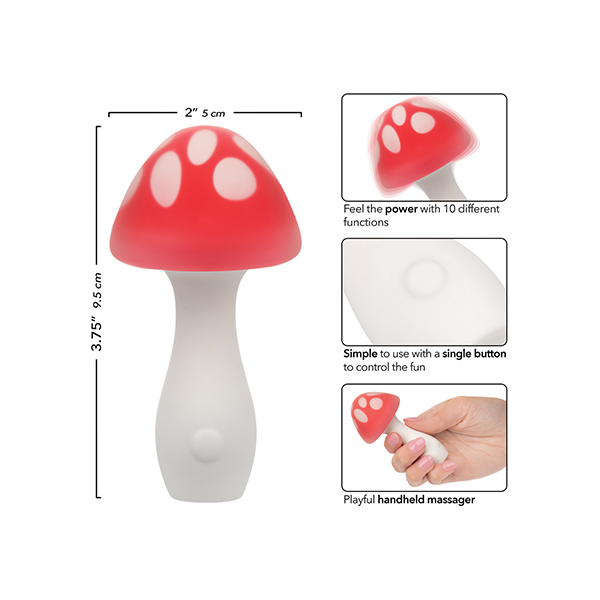 Naughty Bites Muff Shroom Playful Massager - Red-White - Image 3