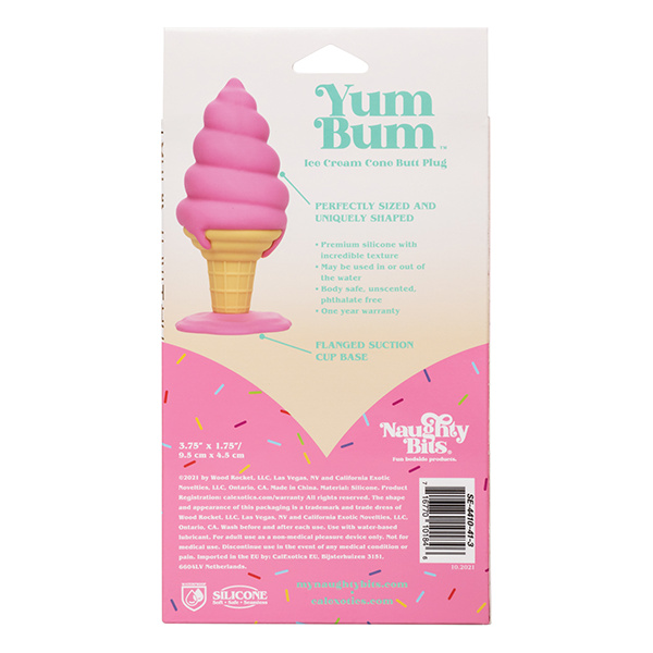 Naughty Bits Yum Bum Ice Cream Cone Butt Plug - Pink - Image 5