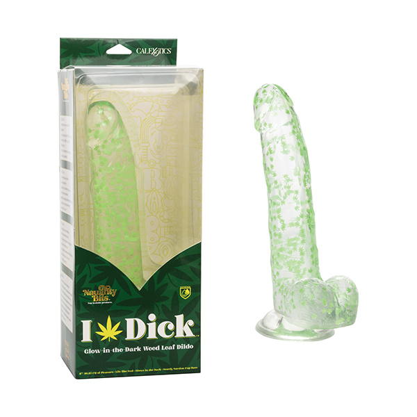 Naughty Bits I Leaf Dick Glow In The Dark Weed Leaf Dildo