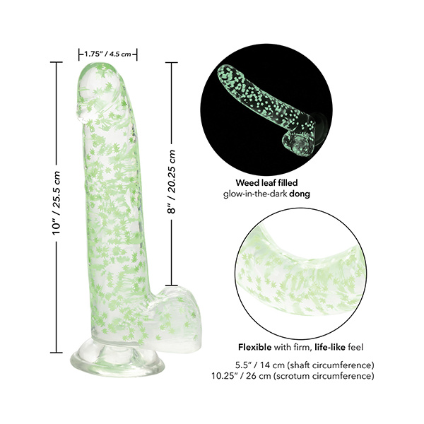 Naughty Bits I Leaf Dick Glow In The Dark Weed Leaf Dildo - Image 2