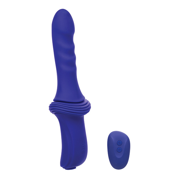 Overdrive Ridged Shaft Remote Control Sex Machine - Blue - Image 2
