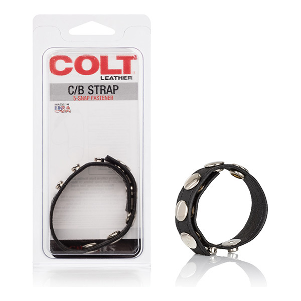 COLT Leather C-B Strap 5 Snap Fastener - Black